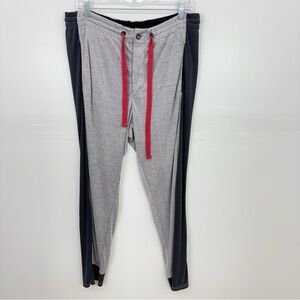 Free People Sunny Skinny Gray and Black Joggers with Red Drawstring C19